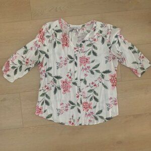 🌸 Floral Croft & Barrow Blouse – PXL 🌸